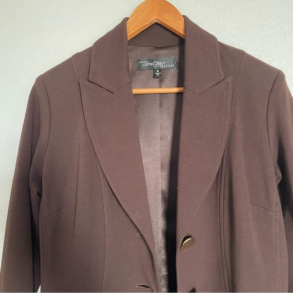 Cache Contour Collection Blazer Coat - Chocolate Brown Gold Buttons - Size M - Picture 5 of 8